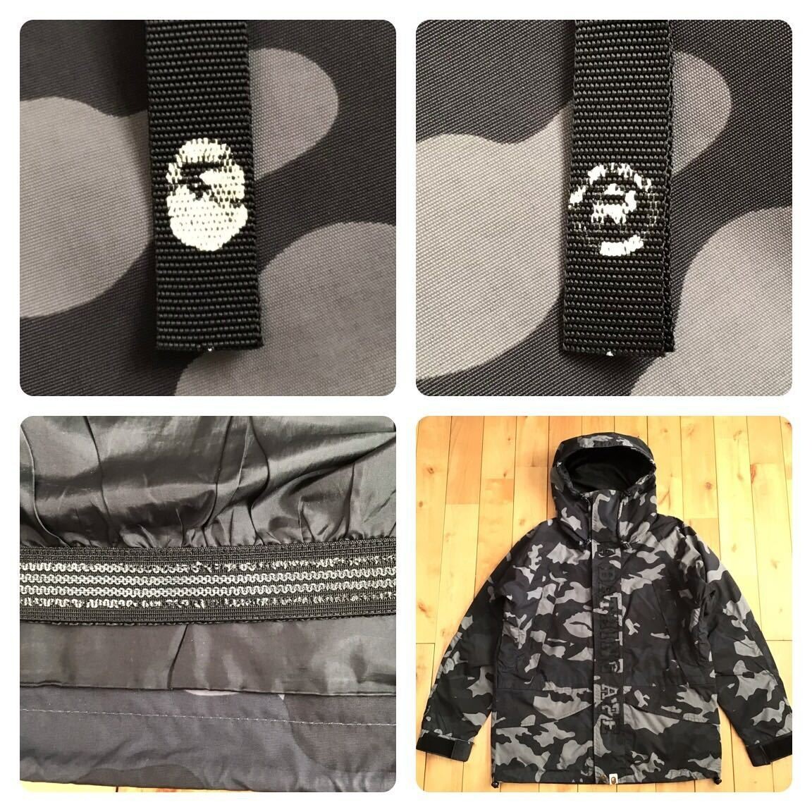 BAPE Woodland camo black snowboard jacket a bathing ape NIGO Size