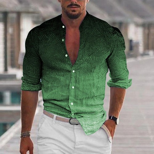 Summer Men Simple and Versatile Short Sleeved Shirt Printed Short Sleeved Shirt - Picture 13 of 19