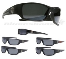 Chopper Sunglasses Motorcycle Gangster Biker Black Super Dark Rectangle Wrap