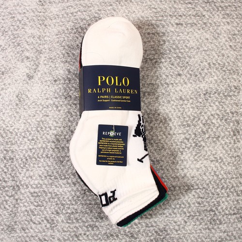 Polo Ralph Lauren Classic Sport 6 Pair Quarter Cut Socks Size Men 6-12.5 - Picture 23 of 30