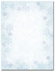 details about blue flakes winter christmas stationery letterhead 25 or 80pk winter letterhead