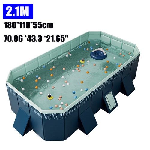 Rectangular Family Above Ground Swimming Pool Foldable Adult Kiddie Pool Outdoor - Picture 12 of 14