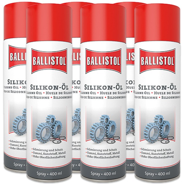 6X Ballistol Silikon-ÖL Spray Spezialschmierung Schmierung Kunststoffe 400Ml-image