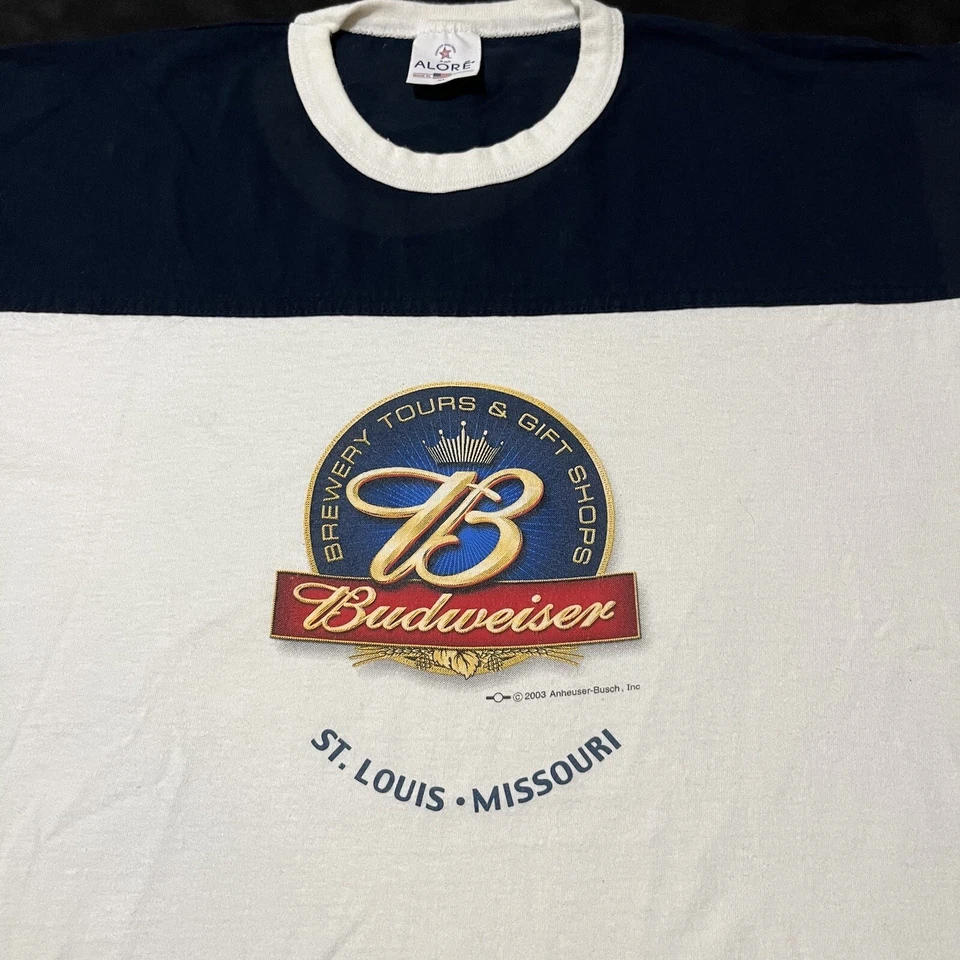 Budweiser Shirt Vintage Baseball Jersey Raglan Ringer USA Eagle Beer Clydesdale - Image 2 of 4