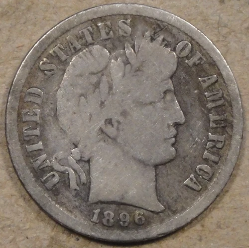 1896-S Barber Dime 10c VG as Pictured r