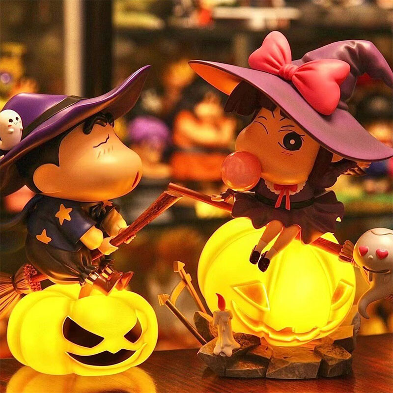 Anime Crayon Shin-chan Suotome Ai Pumpkin Ver Figure LED