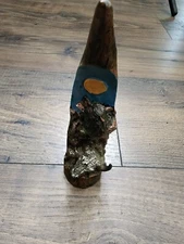 Vintage Native American Southwestern Resin Horn Statue With Wolf