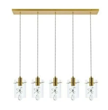Linear Kitchen Island Dining Room Pendant Crystal Chandelier Light Fixture 36 in