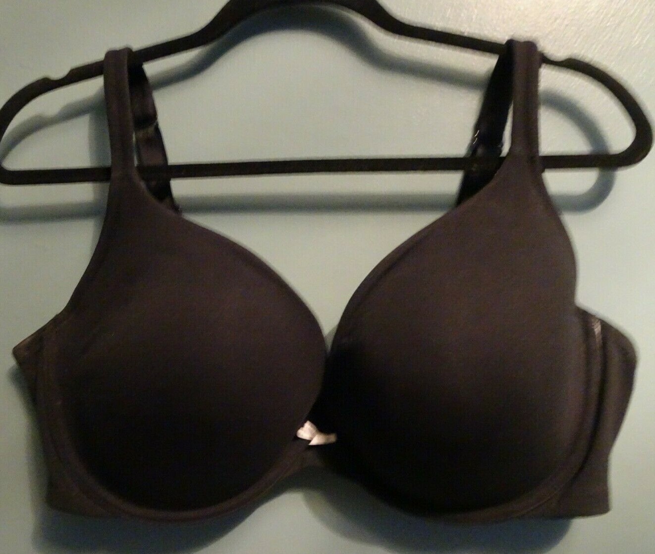 Lane Bryant Cacique 42DDD Black Cotton Boost Push Up Plunge Bra WARPED ...