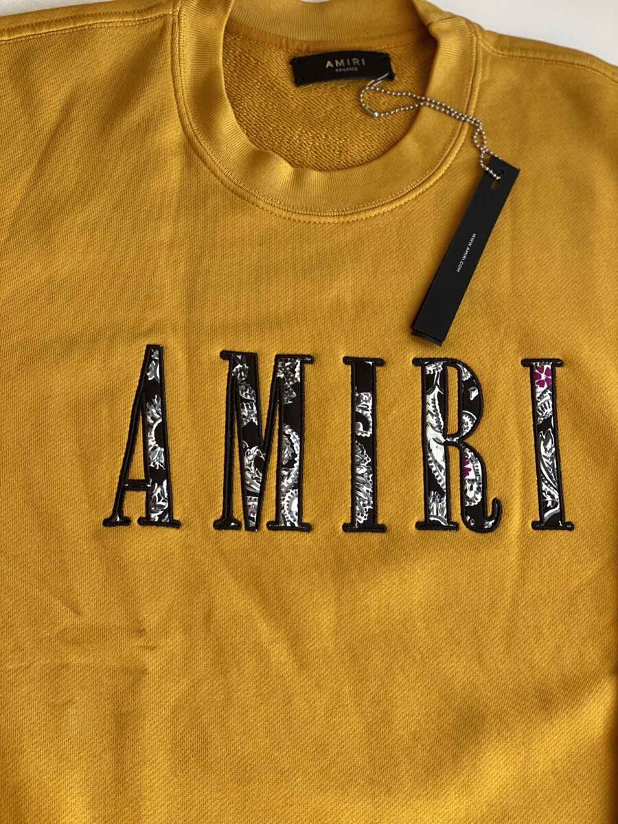Amiri Paisley Logo Yellow Sweatshirt sz. XXL | eBay Amiri Paisley Logo Yellow Sweatshirt sz. XXL | eBay