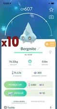 10x Bergmite Pokemon Bundle !! Good Chance of Lucky and Good IVs !! Go