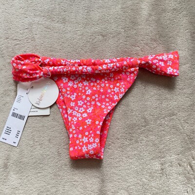 Kulani Kinis Floral Retro Rüschen Tanga Bikinihose Größe XS
