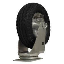 Caster 6 In Swivel Plate Air Filled Pneumatic Heavy Duty Rubber Wheel Snap Loc