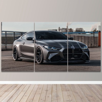BMW M4 Coupe Facelift Kit Car Sports 3 Piece Canvas Wall Art Print Home Decor