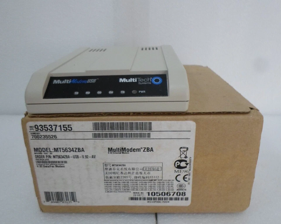 MULTITECH MT5634ZBA-USB-V.92-AV MULTI MODEM USB, DATA/FAX MODEM - Image 4 of 4