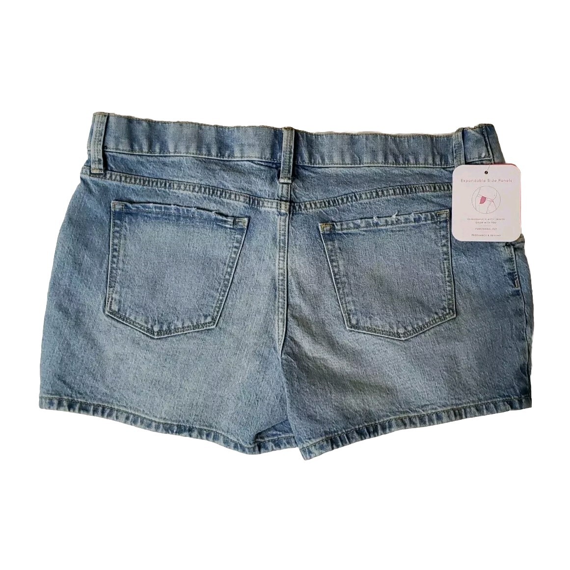 Isabel Maternity Size 10 Denim Jean Shorts Expandable Side Panel
