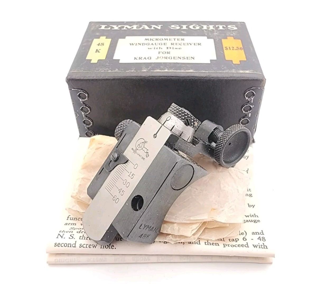 レーヴァンナムぺーじ Vintage Lyman 48K Windgauge Receiver Sight for Krag Jorgensen w