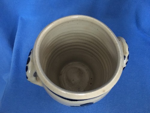 Colonial Williamsburg SALT GLAZED Cobalt Blue Pottery Hand Turned Artisan Jar - Picture 7 of 9