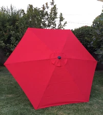 Bellrino Patio Umbrella Canopy Top Cover Replacement Red Fit 7.5 Ft 6-Ribs