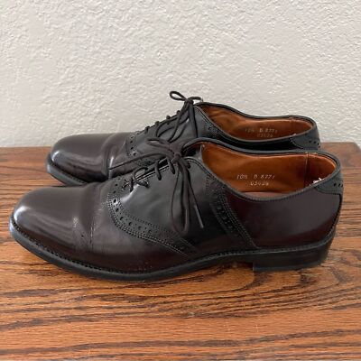 Allen Edmonds Mens Shelton 9B Black/Burgundy Oxford Saddle Shoe 8271 s-l400.jpg main image 2