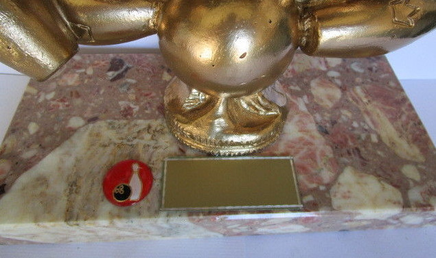 TROPHÉE coupe récompense couleur BOWLING - résine couleur récompense doré - socle marbre - TBE - 1 57994c TROPHÉE coupe récompense couleur BOWLING - résine couleur récompense doré - socle marbre - TBE - 1 57994c