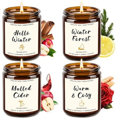 4 Pack Candles for Home Scented, 28oz Soy Candle Set, Scented Candles with Ap...