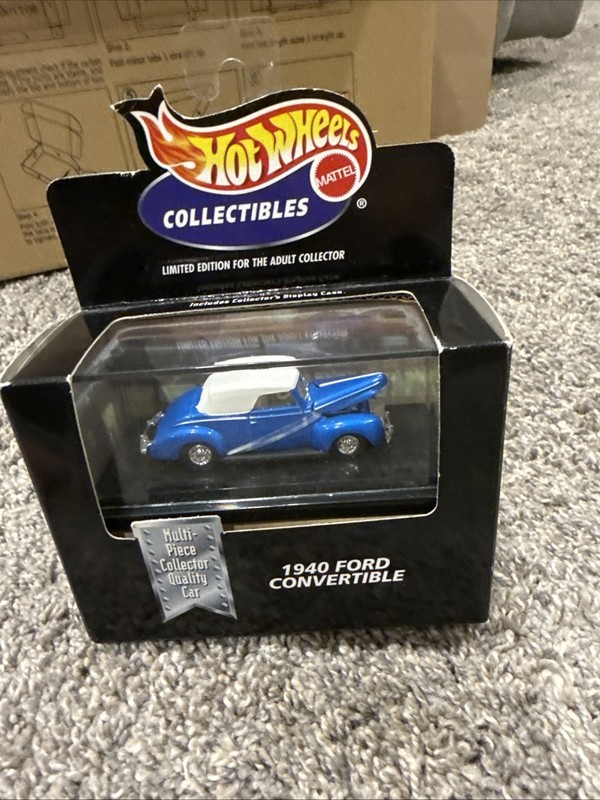 1998 Hot Wheels Collectibles, 1940 Ford Convertible Blue, NIB, Diecast, 1:64