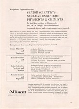 Vintage 1963 Allison Division General Motors Nuclear Energy Magazine Print Ad