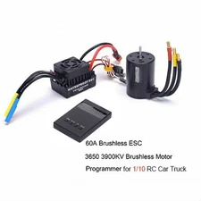 1/10 RC Car 3650 3900KV Brushless Motor+Programming Card ESC Speed Controller y