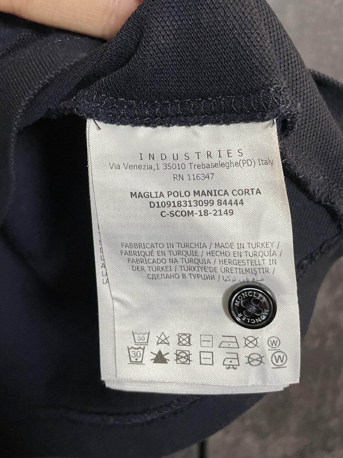 Moncler Maglia Manica Corta Navy Small Logo Polo T-shirt Striped Luxury Size M thumbnail 10