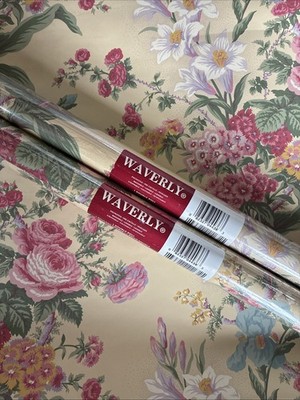 Waverly Wallpaper NOS #570840 Floral Pattern 2 Double Rolls 9yds