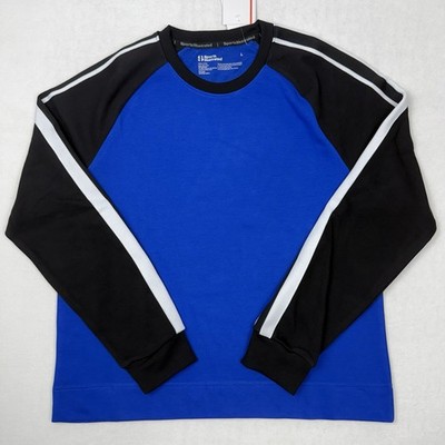 New Sports Illustrated Men's Large Sweatshirt Raglan Striped Sleeves L/S Blue