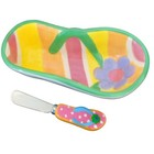 Boston Warehouse Dip Bowl Spreader Set Beach Luau Flip Flop Shape Appetizer Dish