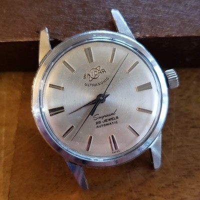1960s Enicar Seapearl Ultrasonic Automatic Vintage Watch 25 Jewels