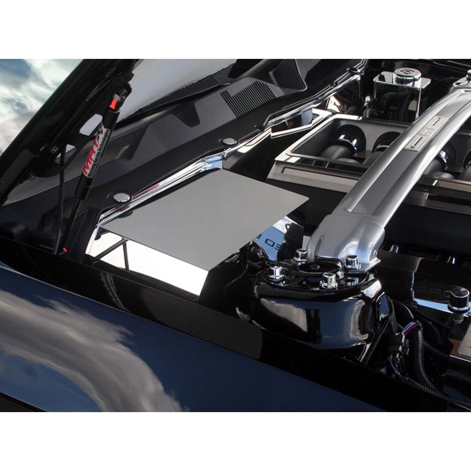 Cubierta de batería para Ford Mustang GT 2011-2012 [acero inoxidable/pulido] Foto 3 de 4