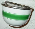 Vintage Art Deco Milk Glass Sugar Bowl Diner Style Flip Top Stainless Lid USA
