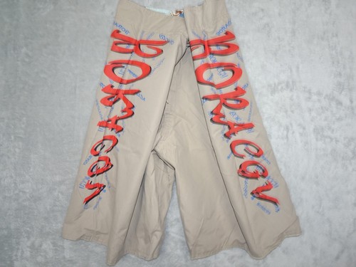Boracay Reversible Board Shorts Size 32 Floral / Tan Red Logo Surf Swim Trunks - Picture 4 of 14