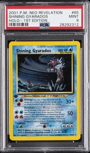 2001 POKEMON NEO REVELATION 1ST ED #65 SHINING GYARADOS-HOLO PSA 9