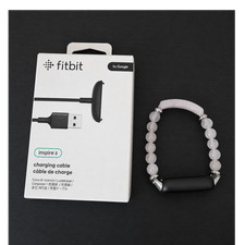 Fitbit Inspire 3 Activity Tracker Black With Pink Beaded Band NO BOX READ DESC