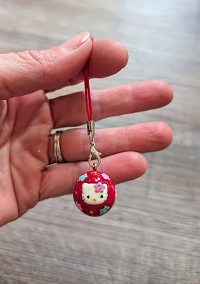 Sanrio Vintage Hello Kitty Charm Red Flowers HTF