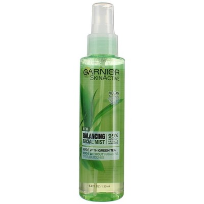 4 Pack Garnier Skin Active Balancing Facial Mist, Green Tea, 4.4 fl oz