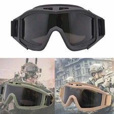 Military Tactical / Motorcycle Windproof Wargame Goggles Shooting Glasses 3 Lens
