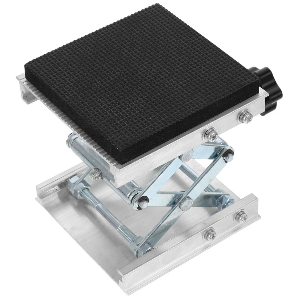 Gato elevador de laboratorio ajustable de acero inoxidable con soporte elevador duradero mesa plateada