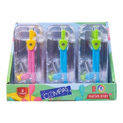 Vertex Student School Compass with Pencil Math Geometry Drawing Tool Box of 12Pc