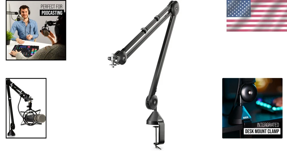 Broadcast-Style Studio Desk Arm with Mic Threading - Image 2 of 4