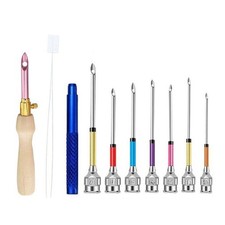 Beginner Embroidery Punch Needle Tool Set with 7 Replaceable Tip and Threader