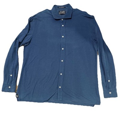 MC2 Saint Barth Polo de St. Barth Men's 4XL Blue Long Sleeve Button-Up Shirt