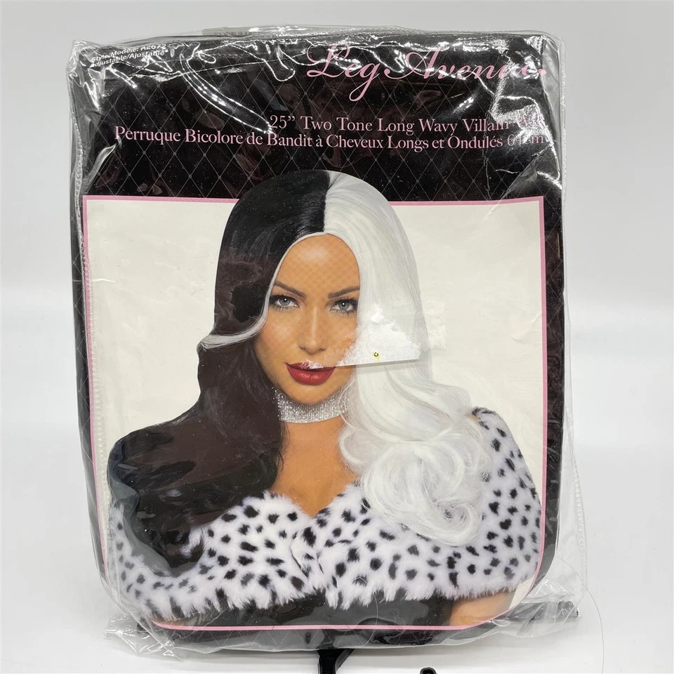 Leg Avenue A2672 - Zweifarbigen lange gewellte Bösewicht Perücke - Einheitsgröße