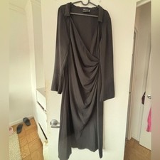 ASOS Black Long Sleeve Draped Dress Size 10