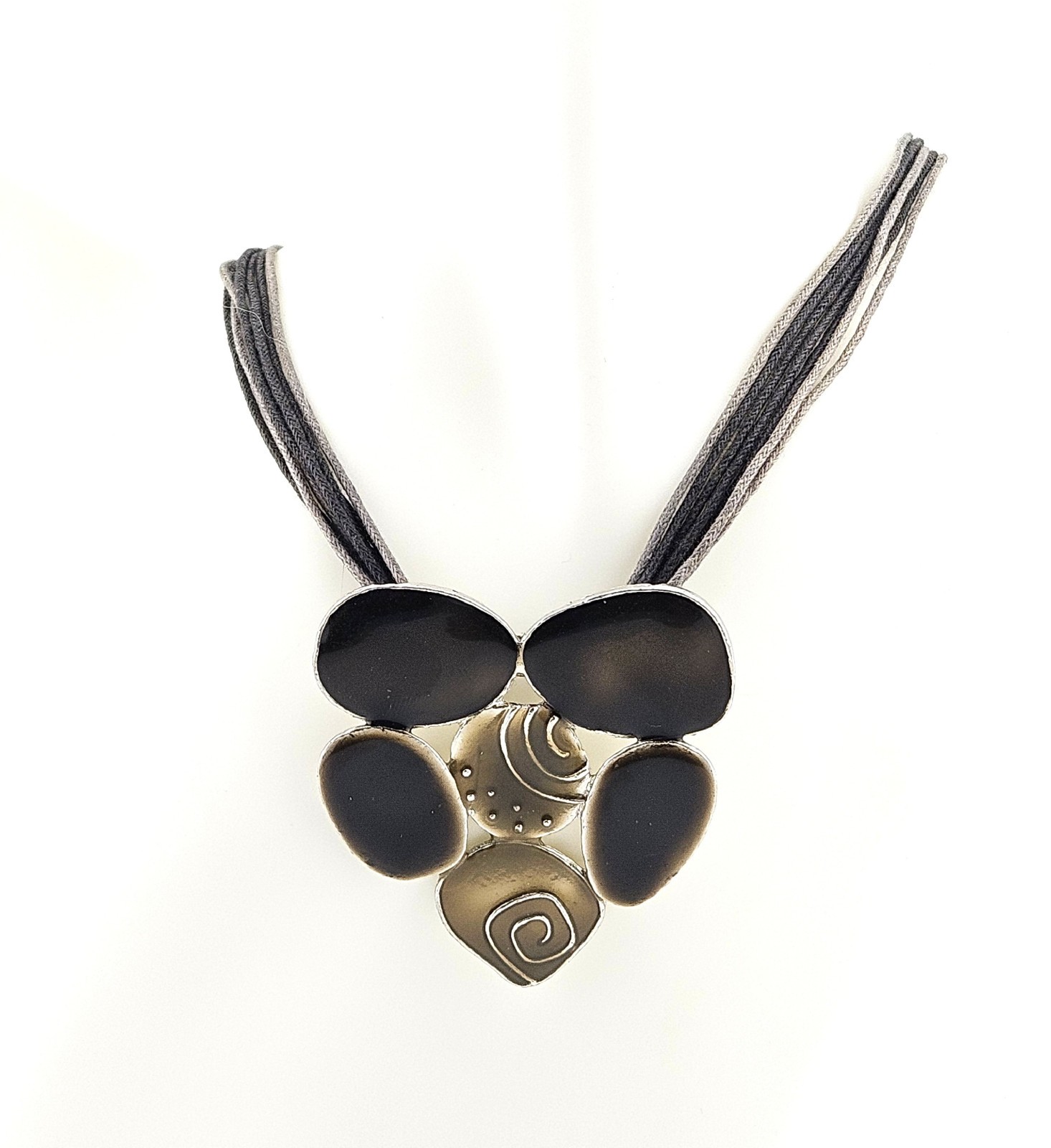 Statement Necklace Triangle Shaped Pendant 6 Brow… - image 3